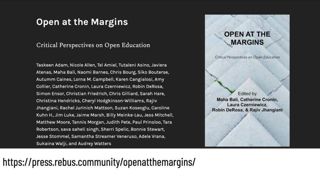 Front cover of book titled Open at the Margins